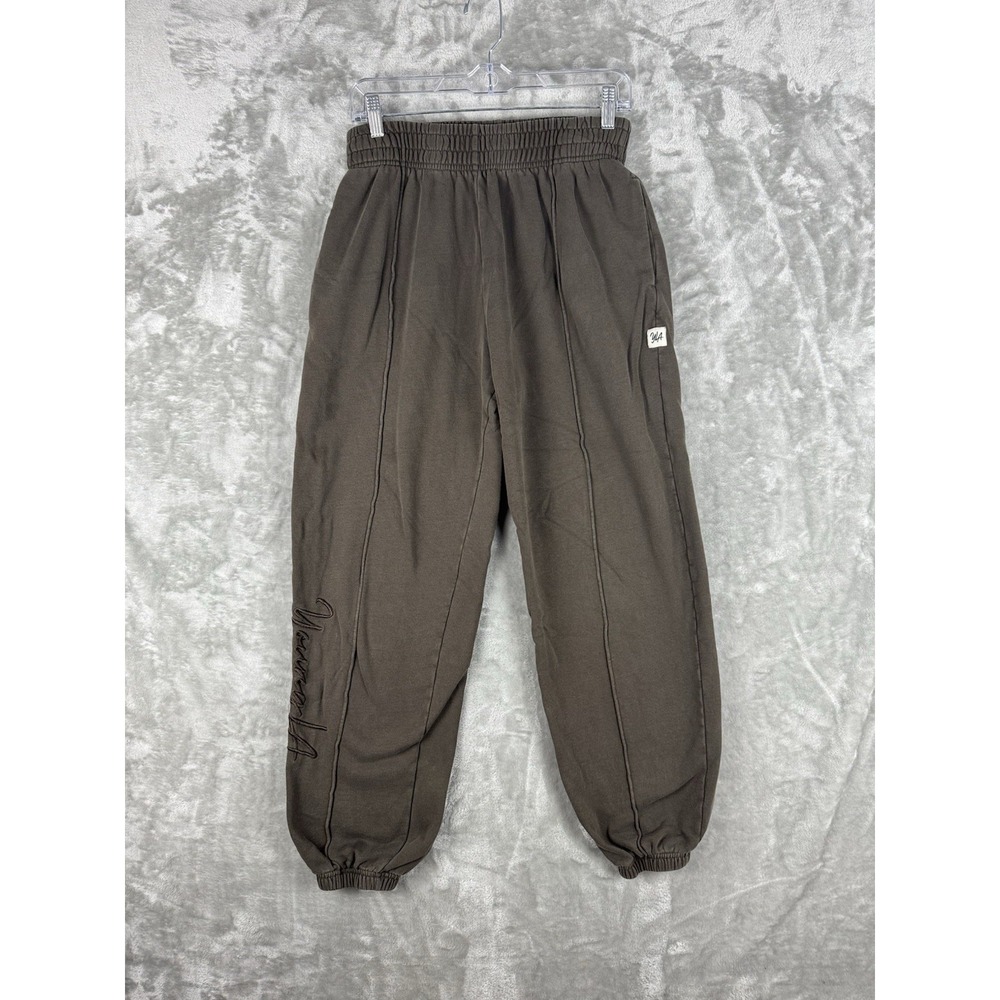 YoungLA Joggers Cover Workout Gym Sweatpants Brown Embroidery Mens Medium Pocket